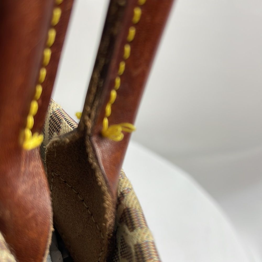 Dooney & Bourke Vintage Signature Tassel Tote Tan / Cream Canvas Leather… - Picture 11 of 15